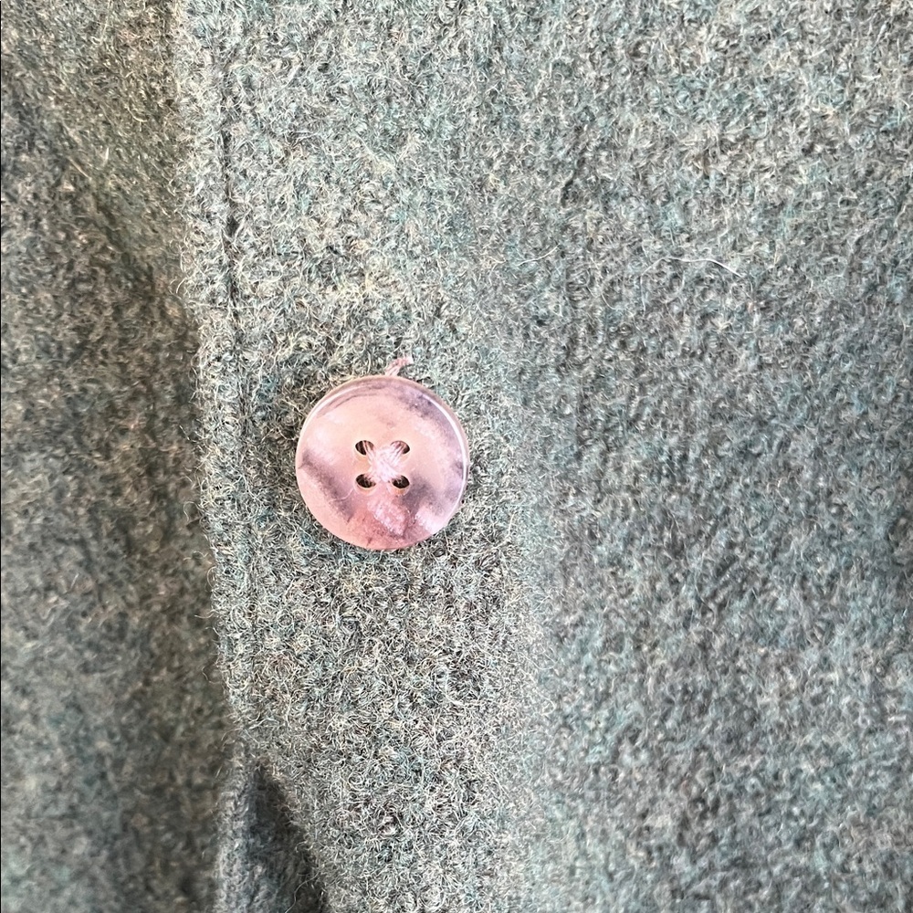Lands’ End 100% Wool Green Button Front Jacket 24W Plus - Picture 6 of 13